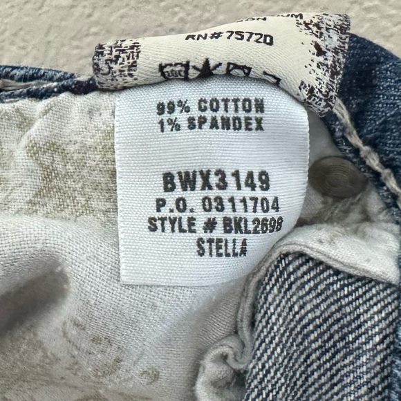 BKE Stella Jean Shorts Jorts Denim Buckle 7" Low Indigo Blue Western Y2K 27 - Picture 7 of 8